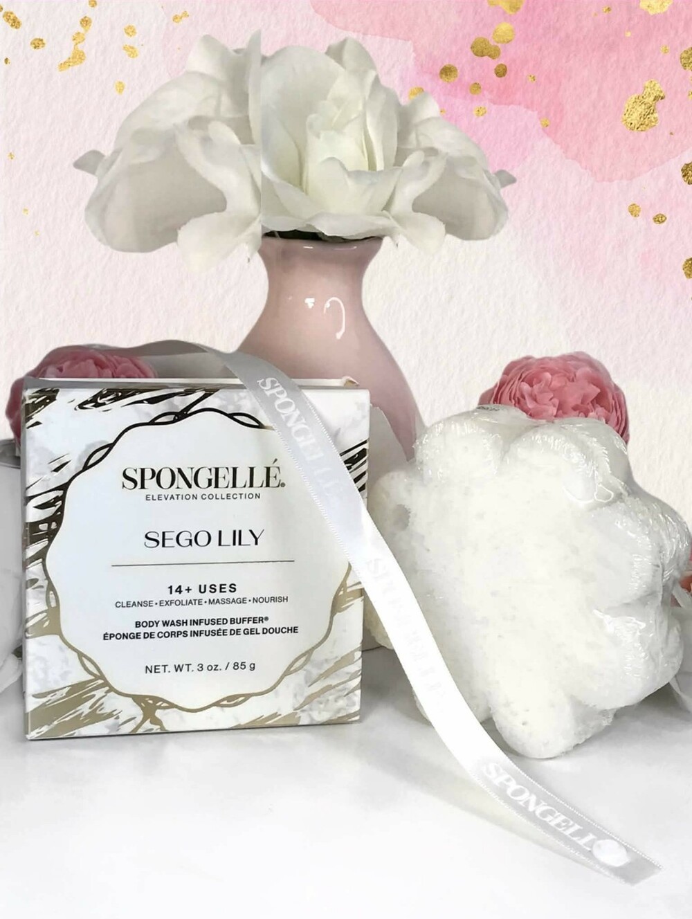 Spongelle Sego Lily Boxed Flower Sponge - Elevation Collection 85g *BNIB